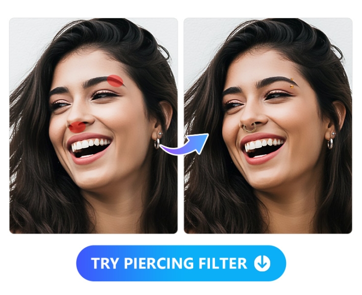 Piercing Filter: Try on a Nose Ring, Septum, Lip Piercing, and More in Seconds