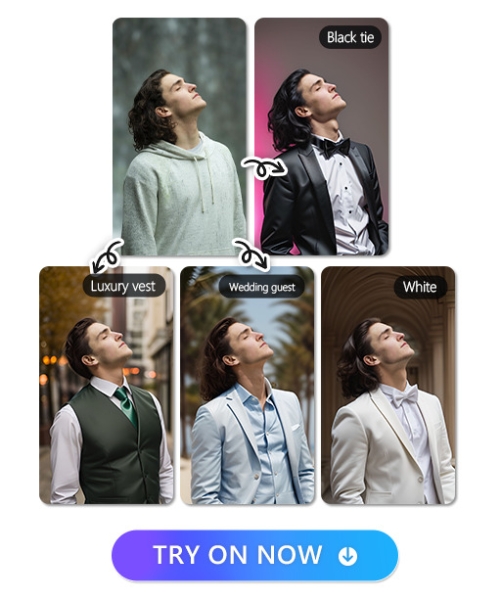 Try on Black Tie Wedding Outfits for Men with the Best AI Outfit Generator