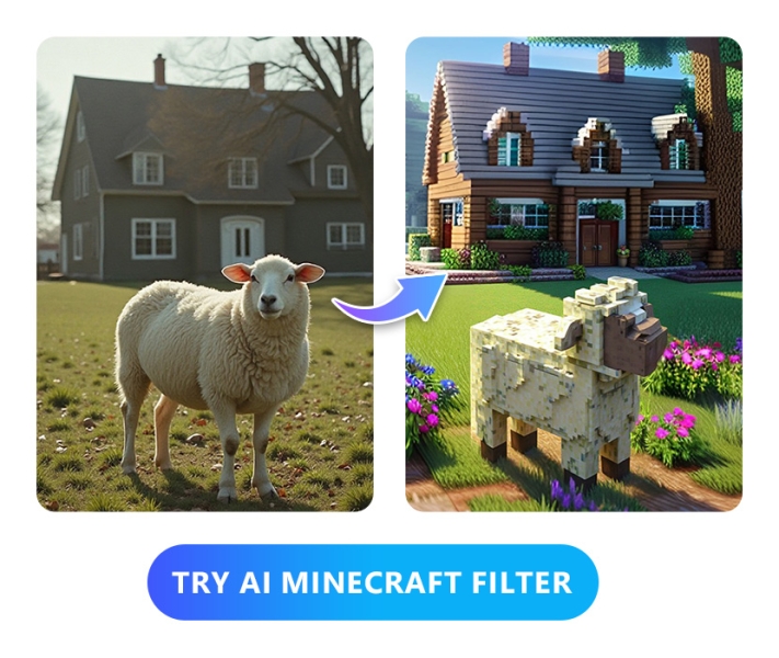 AI Minecraft Filter: Transform Photos into Minecraft Pixel Art and Videos