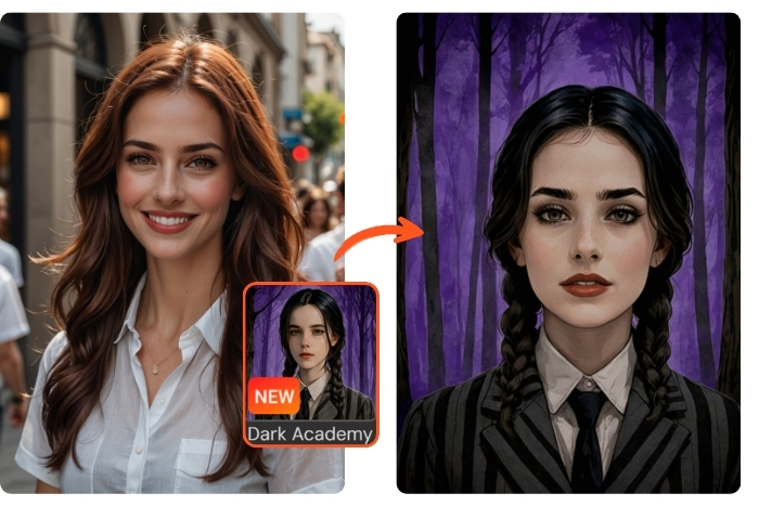 Wednesday Filter: Try Wednesday Makeup on Yourself with AI